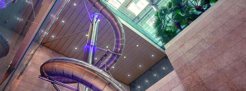 Changi boasts Singapore's tallest indoor slide goes all the way from level 1 down to basement level 3! Picture: Supplied  