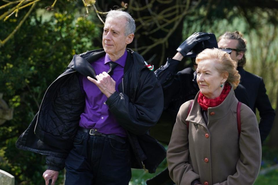 Celebrity friends of Paul O’Grady have begun to arrive at a church in Kent for the TV star’s funeral (Gareth Fuller/PA) (PA Wire)