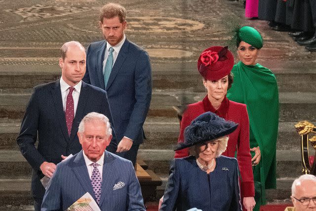 <p>Phil Harris / POOL / AFP/ Getty</p> The royal family attends the Commonwealth Day service on March 9, 2020