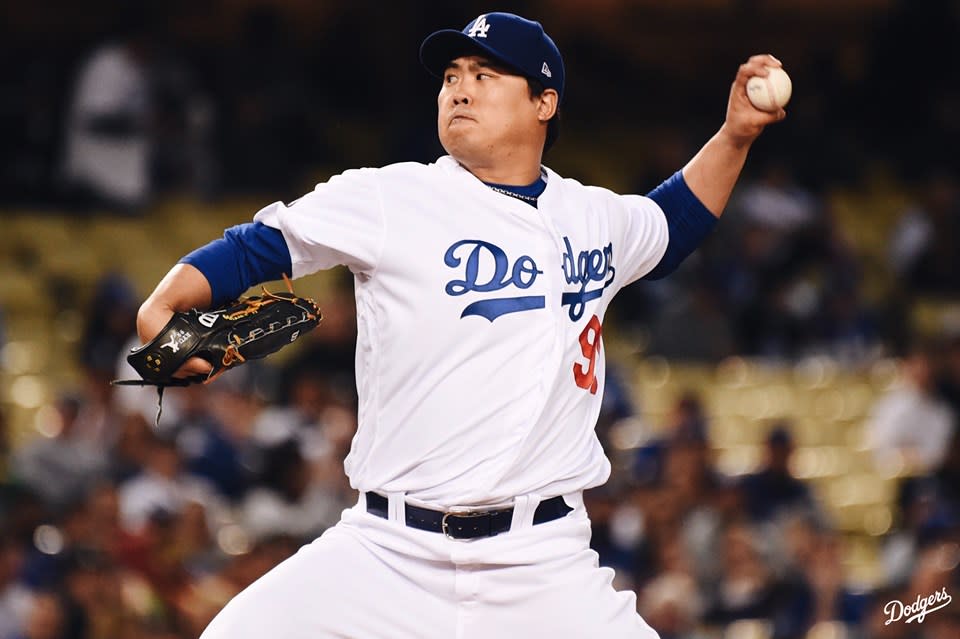 柳賢振力拚延續個人無失分紀錄，圖取自Los Angeles Dodgers臉書