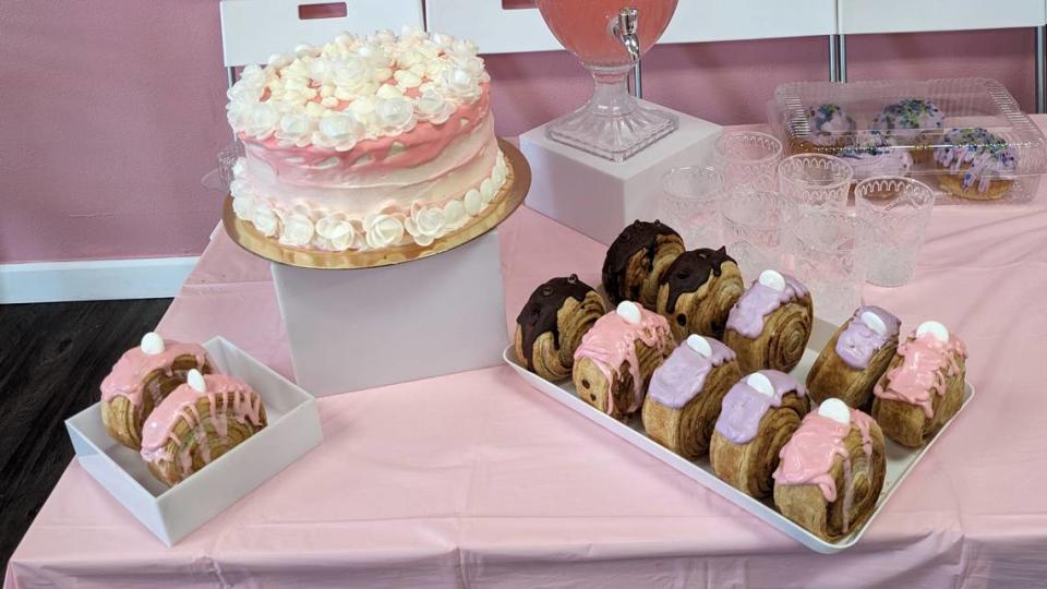 A beautifully decorated cake and pastries on offer at the soft opening of The Sweet Creamery, located at 6500 W. Main St., Suite 337, in Belleville