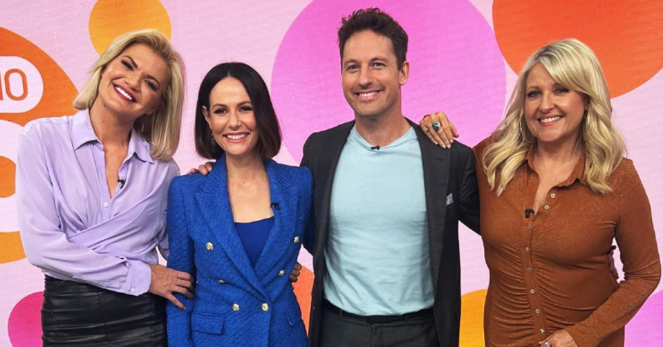 Sarah Harris, Natasha Exelby, Tristan MacManus and Angela Bishop.