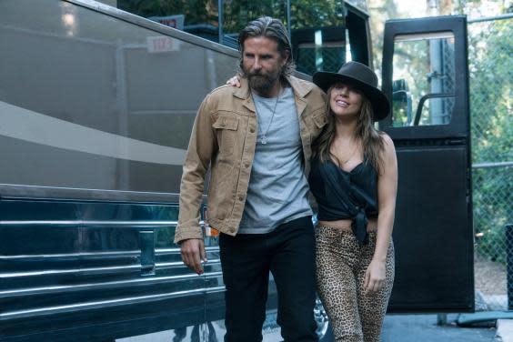 Bradley Cooper and Lady Gaga star as an alcoholic musician and an aspiring singer in the 2018 remake and are potential frontrunners for an Oscar (Clay Enos/Warner Bros/AP)