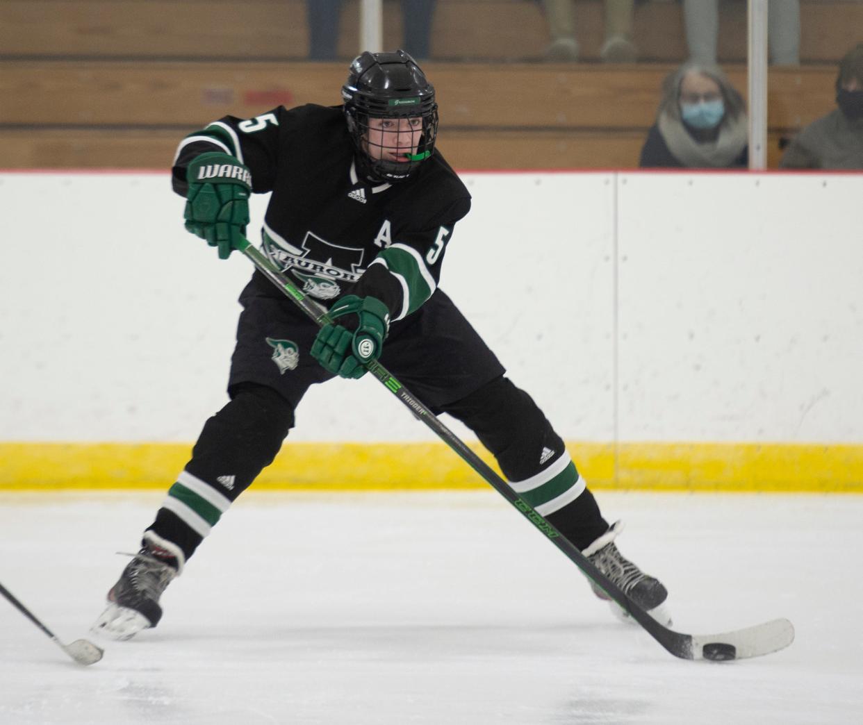 Aurora ice hockey takes on the Solon Comets at Gilmour Academy on Friday, January 21. Will Pfiffner.
