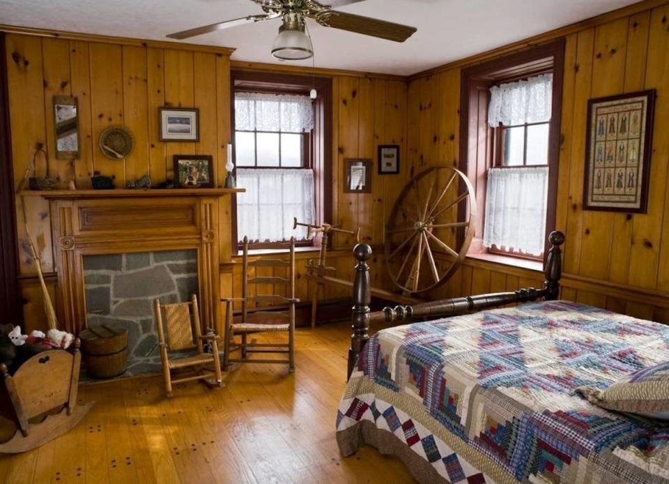 Civil War Farmhouse interior with wood paneling