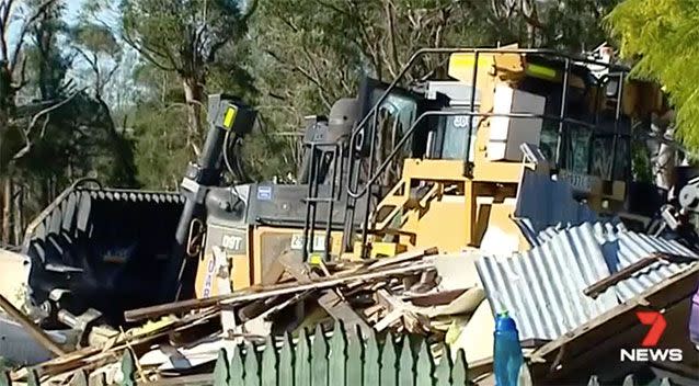 Jamie Sager stole a bulldozer to mow down a family home in Newcastle. Source: 7 News