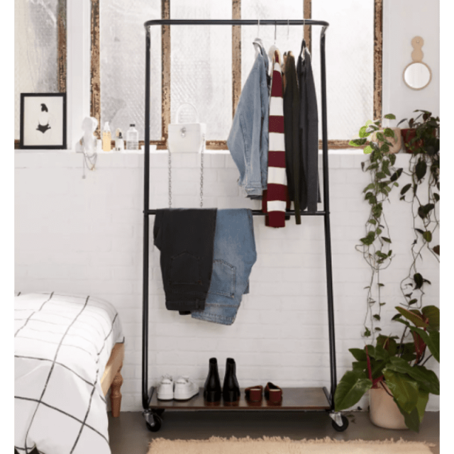 The Double Squiggle Metal Coat Rack - Black