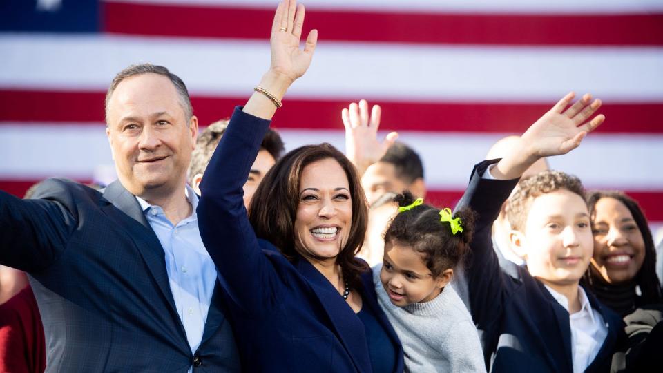 <p>Emhoff remained by his wife's side when she announced that she would be running for president in the 2020 election. According to <a href="https://www.nbcnews.com/politics/2020-election/first-second-gentleman-meet-kamala-harris-husband-doug-emhoff-n1236554" rel="nofollow noopener" target="_blank" data-ylk="slk:NBC News;elm:context_link;itc:0;sec:content-canvas" class="link ">NBC News</a>, Emhoff remembered being "freaked out" by the large crowd when Harris made her announcement. </p> <p>"It's like, holy 'F,'" he said. "We thought there'd be 5,000 people there" — but more than 20,000 attended the event in Oakland, California, as <a href="https://www.nbcnews.com/politics/2020-election/first-second-gentleman-meet-kamala-harris-husband-doug-emhoff-n1236554" rel="nofollow noopener" target="_blank" data-ylk="slk:reported by NBC News;elm:context_link;itc:0;sec:content-canvas" class="link ">reported by NBC News</a>.</p>