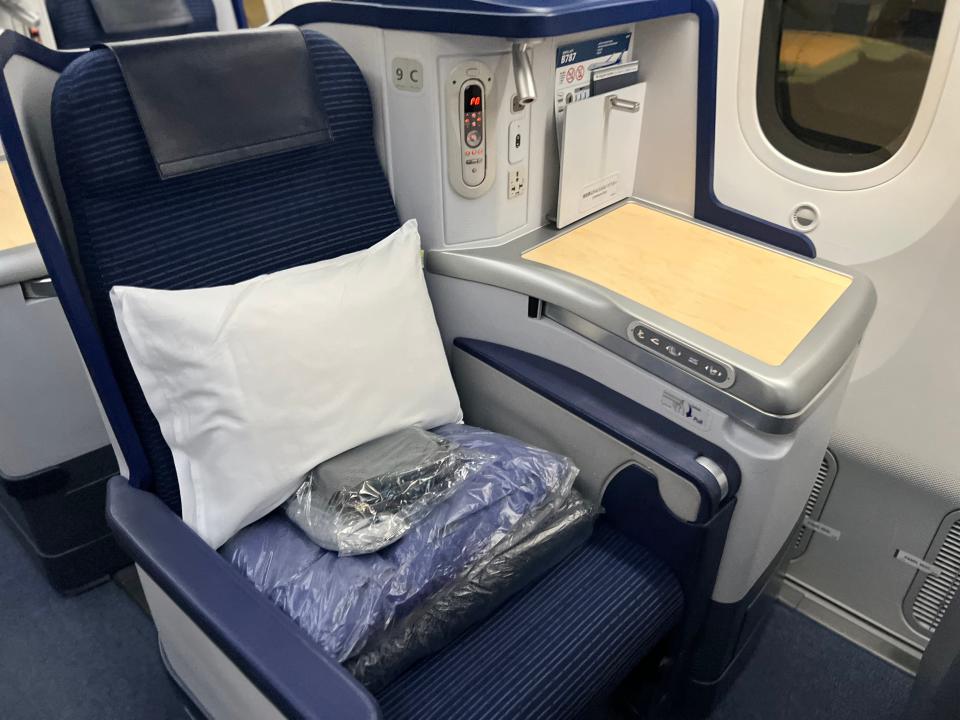 ANA's Boeing 787 business class.