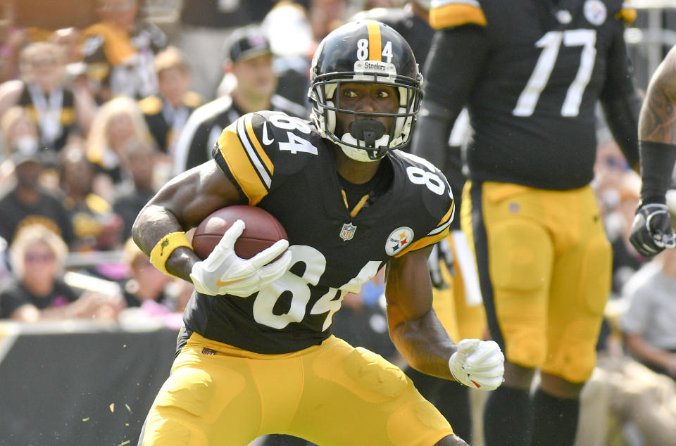 Antonio Brown was charged with reckless driving the day of Pittsburgh’s ‘Thursday Night Football’ game. (AP)