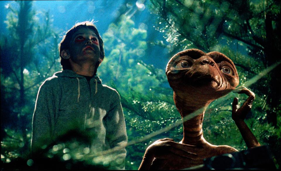 Elliott (Henry Thomas) tries to help his new alien friend get home in the 1980s sci-fi classic "E.T. the Extra-Terrestrial."