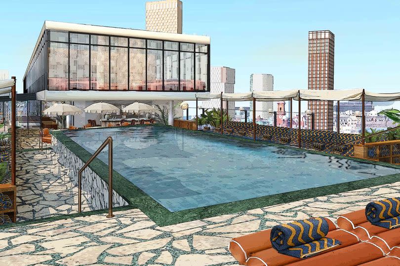 The rooftop pool that is planned at Soho House Manchester -Credit:Soho House