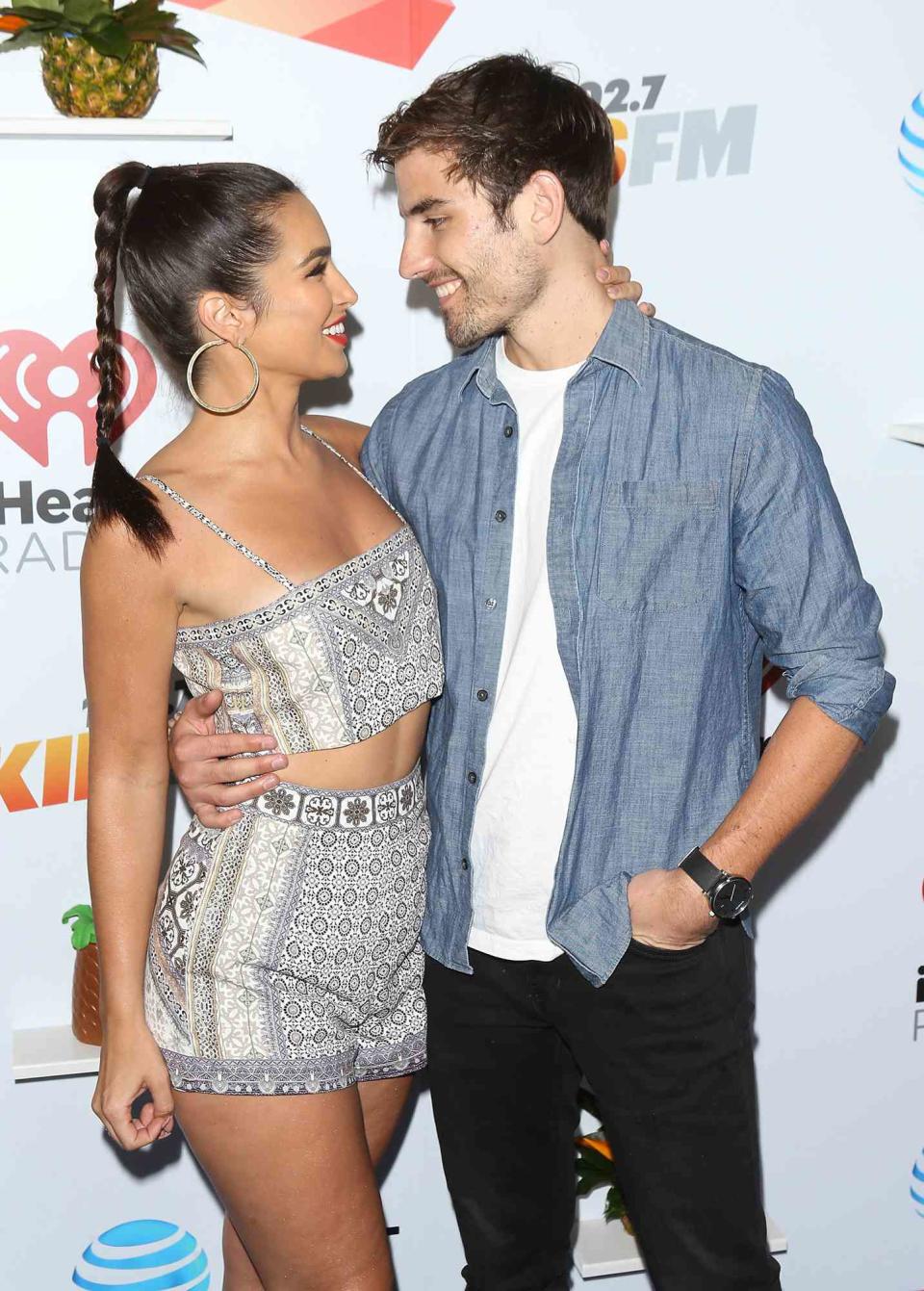 Ashley Iaconetti (L) and Jared Haibon attend the iHeartRadio's KIIS FM Wango Tango By AT&T held at Banc of California Stadium on June 2, 2018 in Los Angeles, California