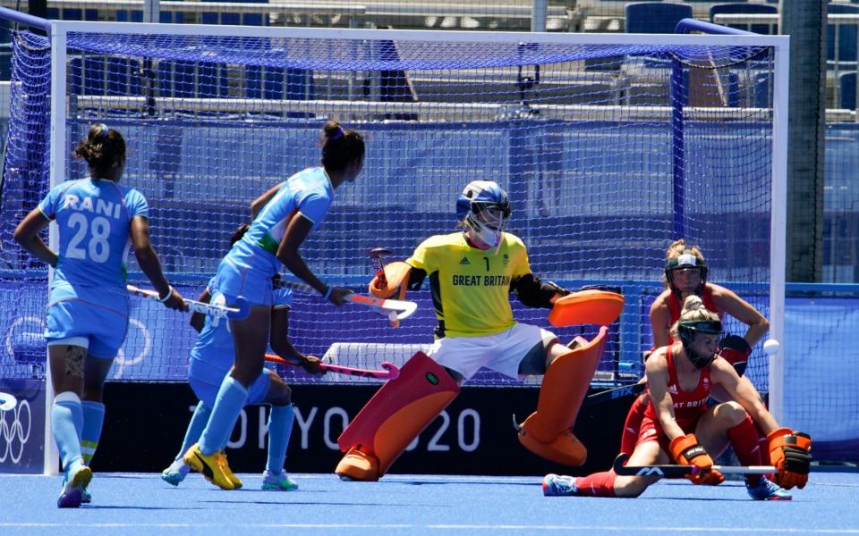 Hinch defends her goal in the bronze medal match - AP