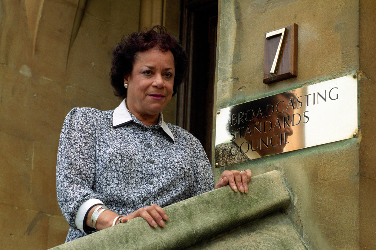 JOCELYN BARROW, DEPUTY CHAIRMAN OF THE BROADCASTING STANDARDS COUNCIL GOES TO BUCKINGHAM PALACE TO BE  INVESTED AS A DAME. JOCELYN IS THE FIRST BLACK WOMAN LIVING IN GREAT BRITAIN TO BE CREATED A DAME.   (Photo by John Giles - PA Images/PA Images via Getty Images)