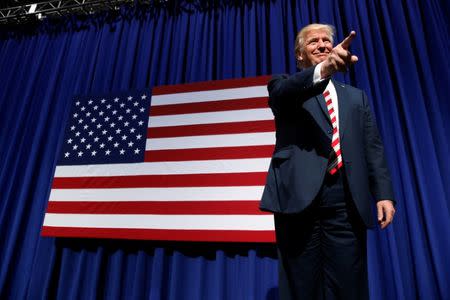 Republican presidential nominee Donald Trump holds a rally with supporters in Aston, Pennsylvania, U.S. September 22, 2016. REUTERS/Jonathan Ernst