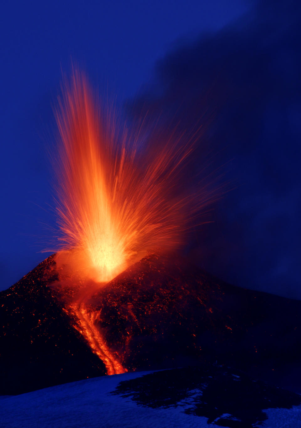 Italy's Mount Etna, Europe's tallest and most active volcano, spews lava as it erupts on the southern island of Sicily, Italy February 28, 2017. REUTERS/Antonio Parrinello