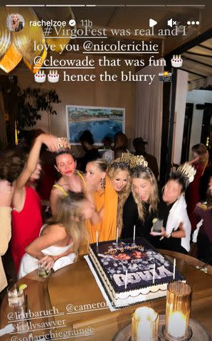 Rachel Zoe shares a snap from Nicole Richie and Cleo Wade's birthday party