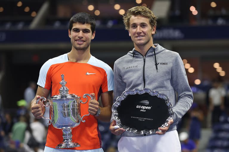 Carlos Alcaraz y Casper Ruud, campeón y finalista del US Open