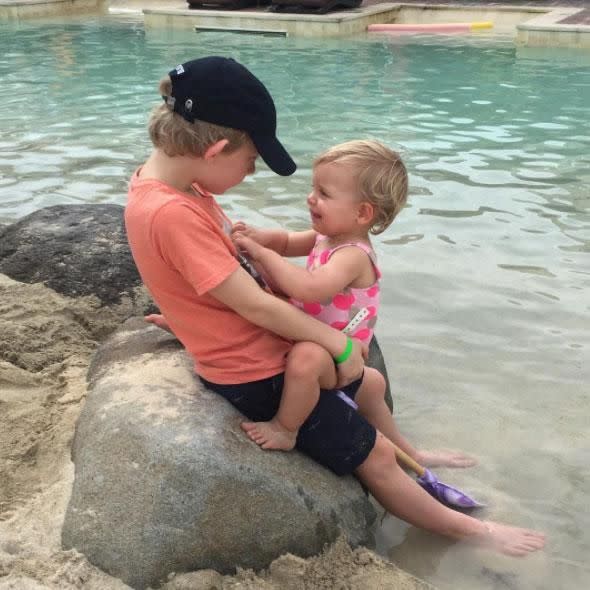 Ollie and his baby sister. Source: Instagram