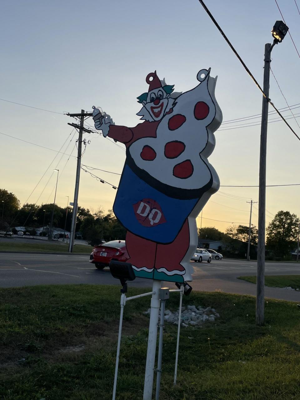 The Curly the Clown sign, standing at the Shelbyville Dairy Queen since 1959, will be removed this year. The treat shop closes for the season on Oct. 29, 2023.