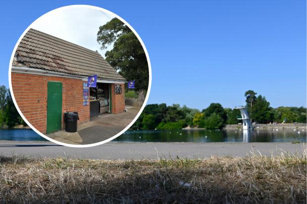 The alleged attack happened at Coate Water cafe (inset)