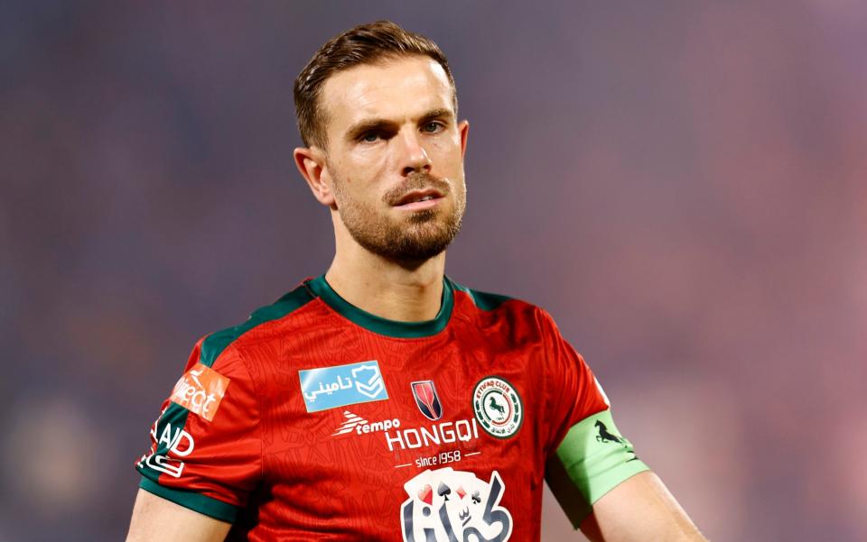 Jordan Henderson of Al-Ettifaq looks on during the Saudi Pro League match between Al-Hilal and Al-Ettifaq at Prince Faisal Bin Fahad on August 28, 2023 in Riyadh, Saudi Arabi