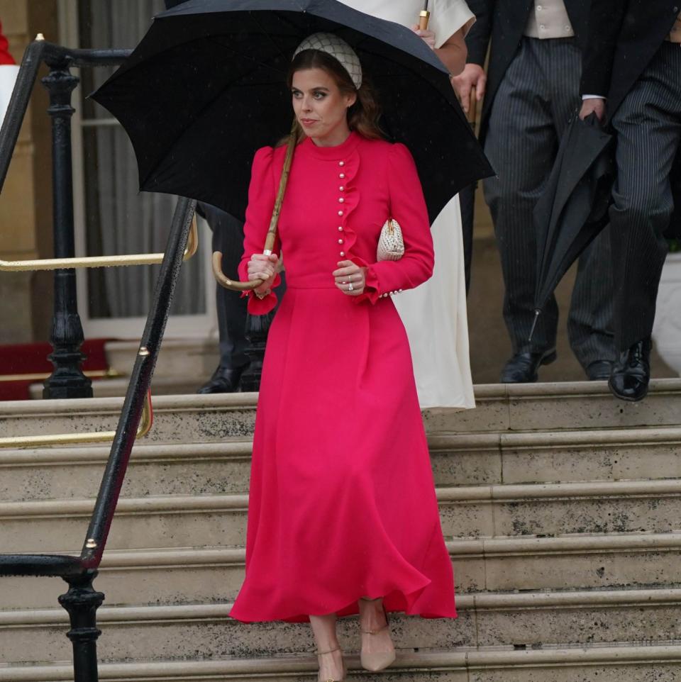 Princess Beatrice at the Sovereign Garden Party at Buckingham Palace on May 21, 2024