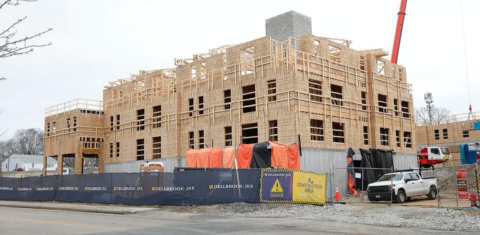 Housing is under construction at the former Greenbush MBTA parking lot off the Driftway in Scituate.