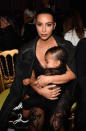 Even toddlers can do the sheer trend! Kim Kardashian brought North West along to Givenchy’s Spring/Summer collection last September in Paris and they were pictured front row in mom and mini me couture looks.