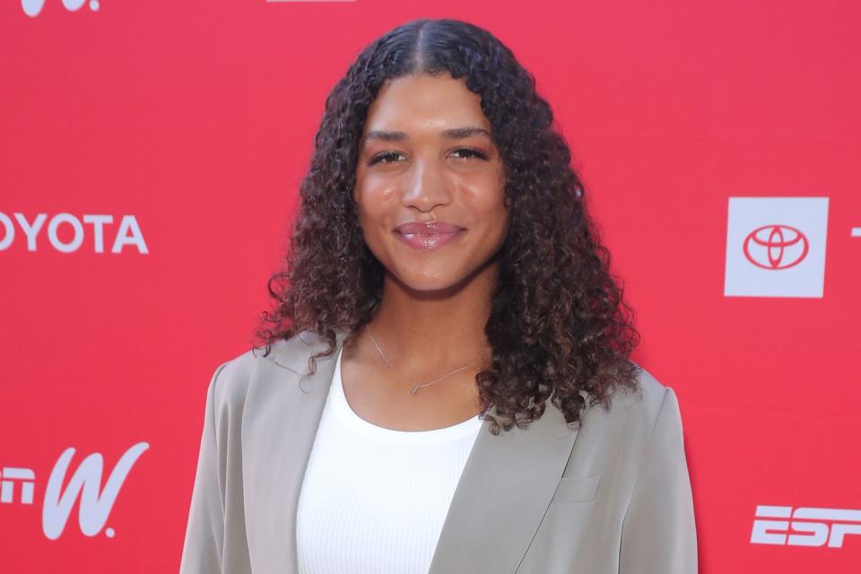 <p>Leon Bennett/Getty </p> Maya Brady attends The Annual espnW: Women + Sports Summit Day3 at The Lodge at Torrey Pines on October 20, 2021 in La Jolla, California. 