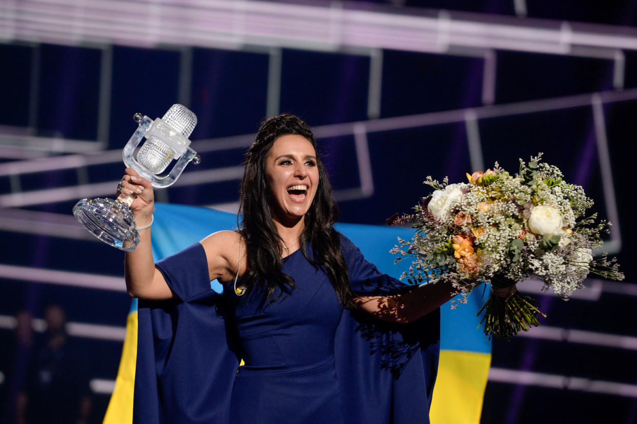 Ukraine's Jamala reacts to winning the Eurovision Song Contest in 2016. (Photo: Reuters)