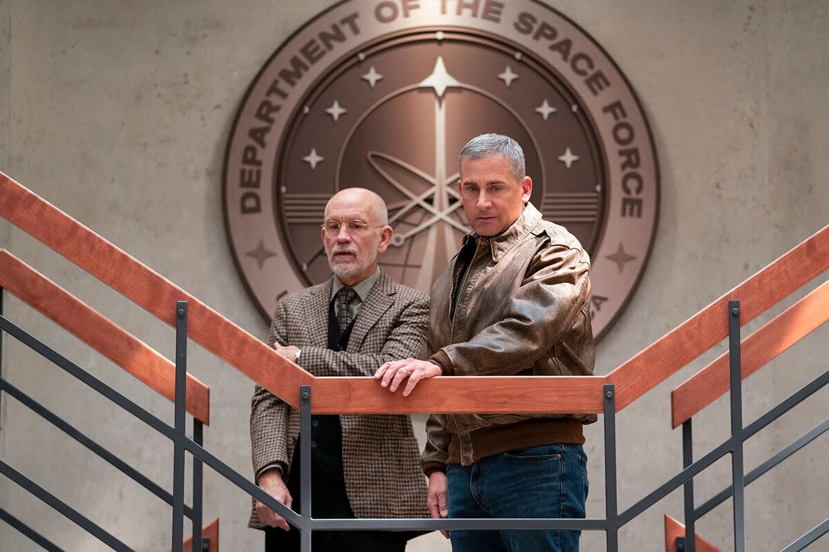 John Malkovich and Steve Carell in "Space Force" (Aaron Epstein/Netflix)