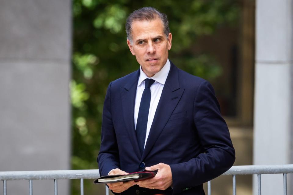 Hunter Biden, son of US President Joe Biden, departs his gun trial at the US Federal District Court in Wilmington, Delaware, on June 10 (EPA)