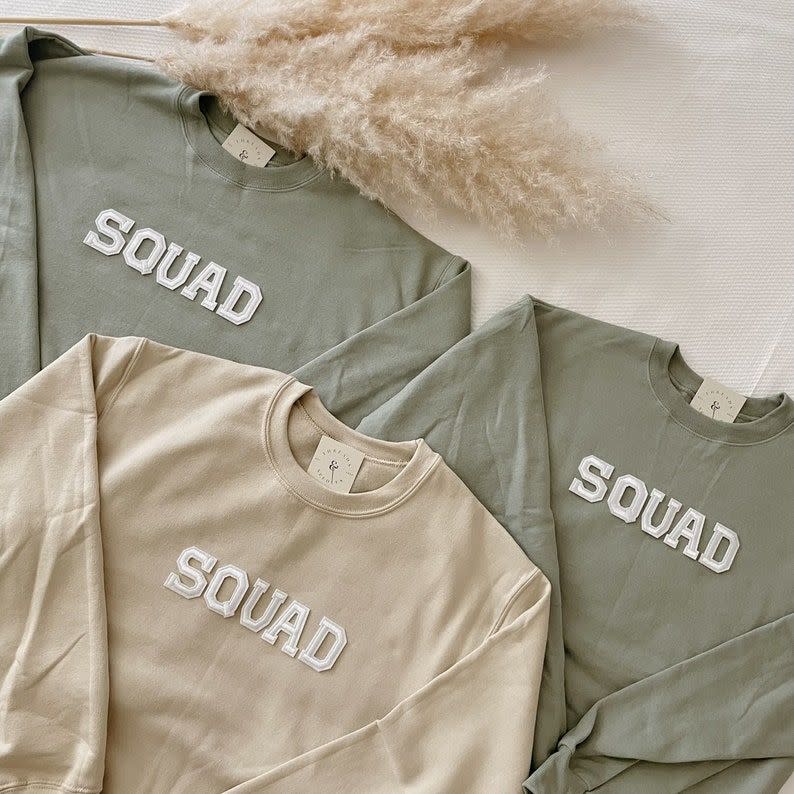 12) Matching Squad Sweatshirt Group Outfit