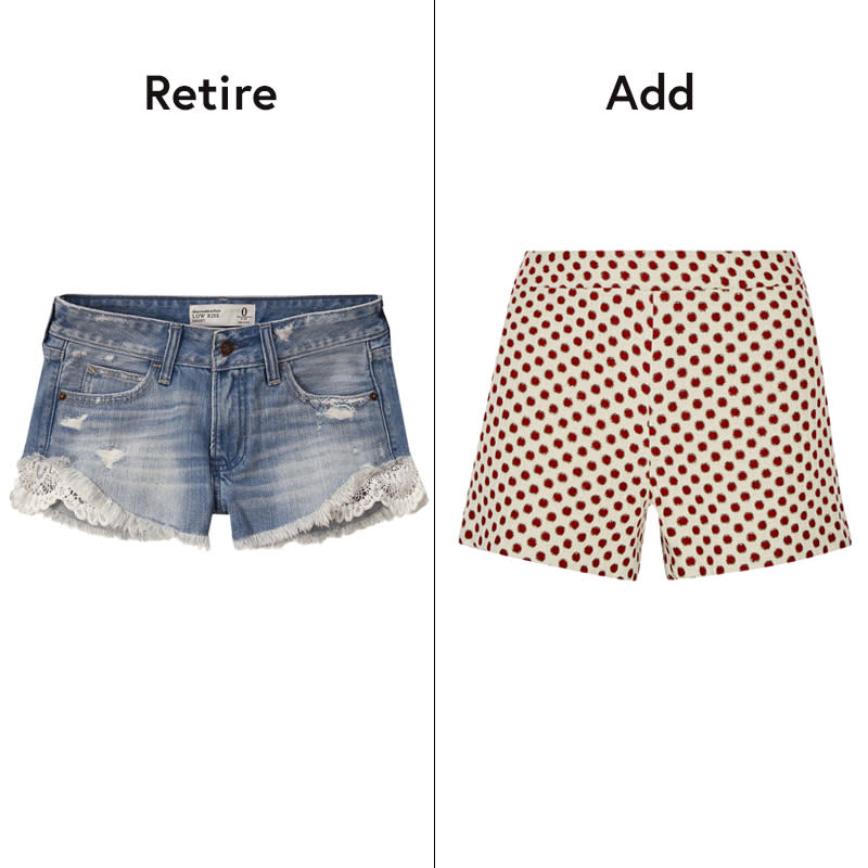 <p>Let's be real—cheeks hanging out is never a good look. Stow away those booty shorts and choose a longer, tailored pair rendered in a charming pattern to don with a crisp shirt.</p>