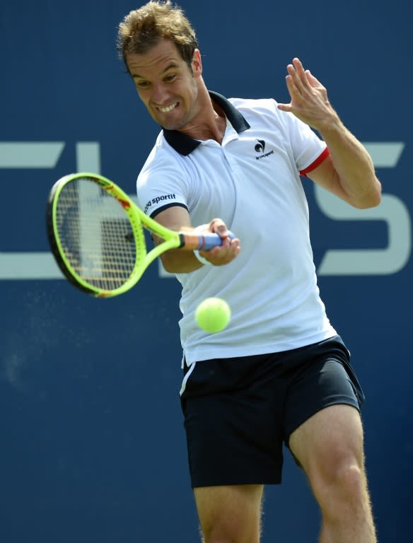 Richard Gasquet of France returns to Thanasi Kokkinakis of Australia during their men's singles match of the US Open in New York on September 1, 2015