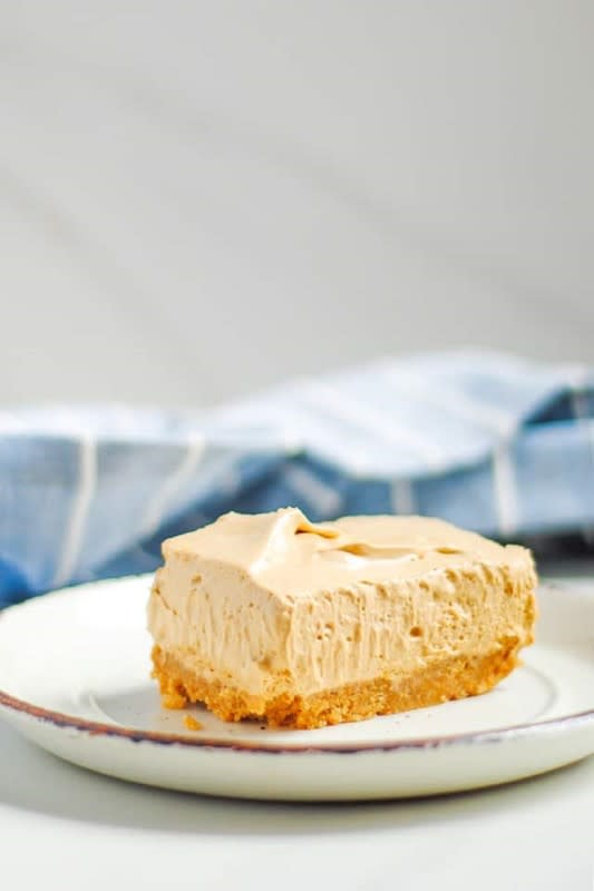 <p>The Best Cheesecake Recipes</p><p>If you have jumped on the Dalgona whipped coffee, you will understand the addiction here. </p><p><strong>Get the recipe: </strong><a href="https://thebestcheesecakerecipes.com/no-bake-dalgona-coffee-cheesecake-bars/" rel="nofollow noopener" target="_blank" data-ylk="slk:No-Bake Dalgona Coffee Cheesecake Bars;elm:context_link;itc:0;sec:content-canvas" class="link "><strong>No-Bake Dalgona Coffee Cheesecake Bars</strong></a></p>