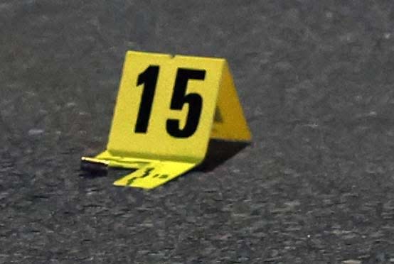 A November 2022 photo shows evidence on the ground at the scene of a Brockton shooting.