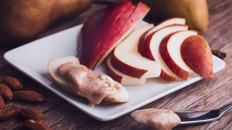 Apple slices and almond butter