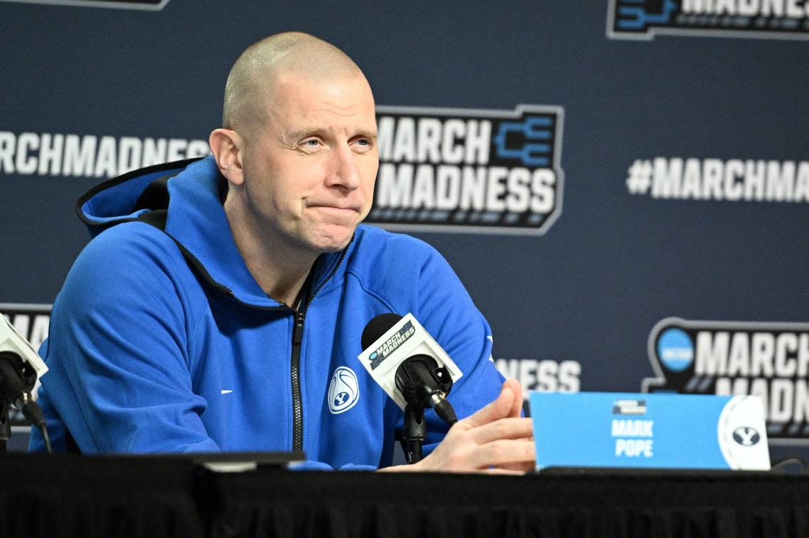 As BYU head coach, Mark Pope went 3-2 in rivalry games against Utah but was 0-2 in NCAA Tournament contests. On Sunday, Pope will be introduced as the new Kentucky Wildcats men’s basketball head man.