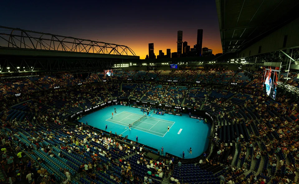 Tennis fans at the Australian Open.