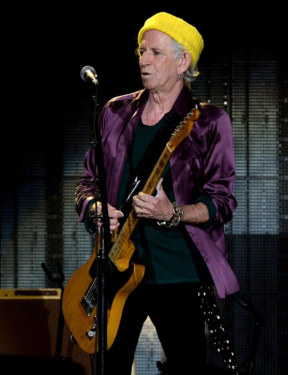 Keith Richards and the Rolling Stones perform one of the groups hits at Bank of America Stadium in Charlotte, NC on Thursday, September 30, 2021.