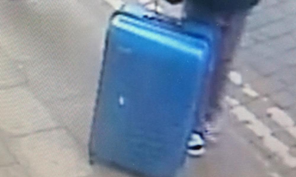 CCTV image of blue case belonging to Salman Abedi