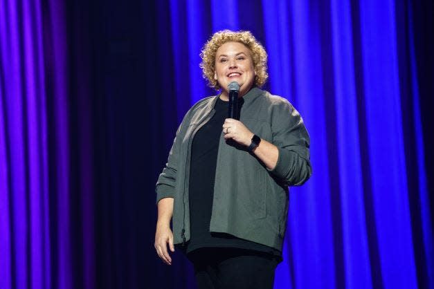 Fortune Feimster, shown in her recent Netflix special, brings her comedy tour here.