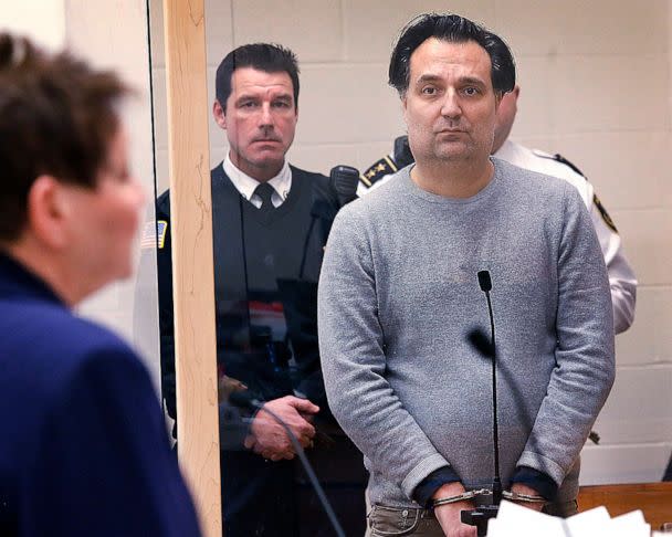 PHOTO: Brian Walshe stands during his arraignment in Quincy District Court, in Quincy, Mass., Monday, Jan. 9, 2023, to face charges in connection with misleading investigators. Walshe has been charged with the murder of his wife. (Greg Derr/AP)