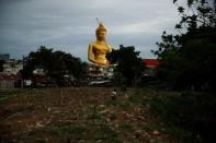 Giant Buddha statue of Wat Paknam Phasi Charoen temple is pictured in Bangkok