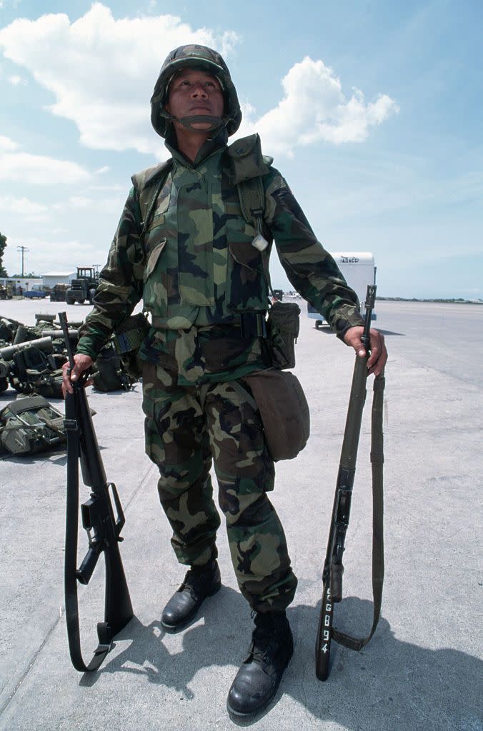 guyanese soldier arriving in haiti