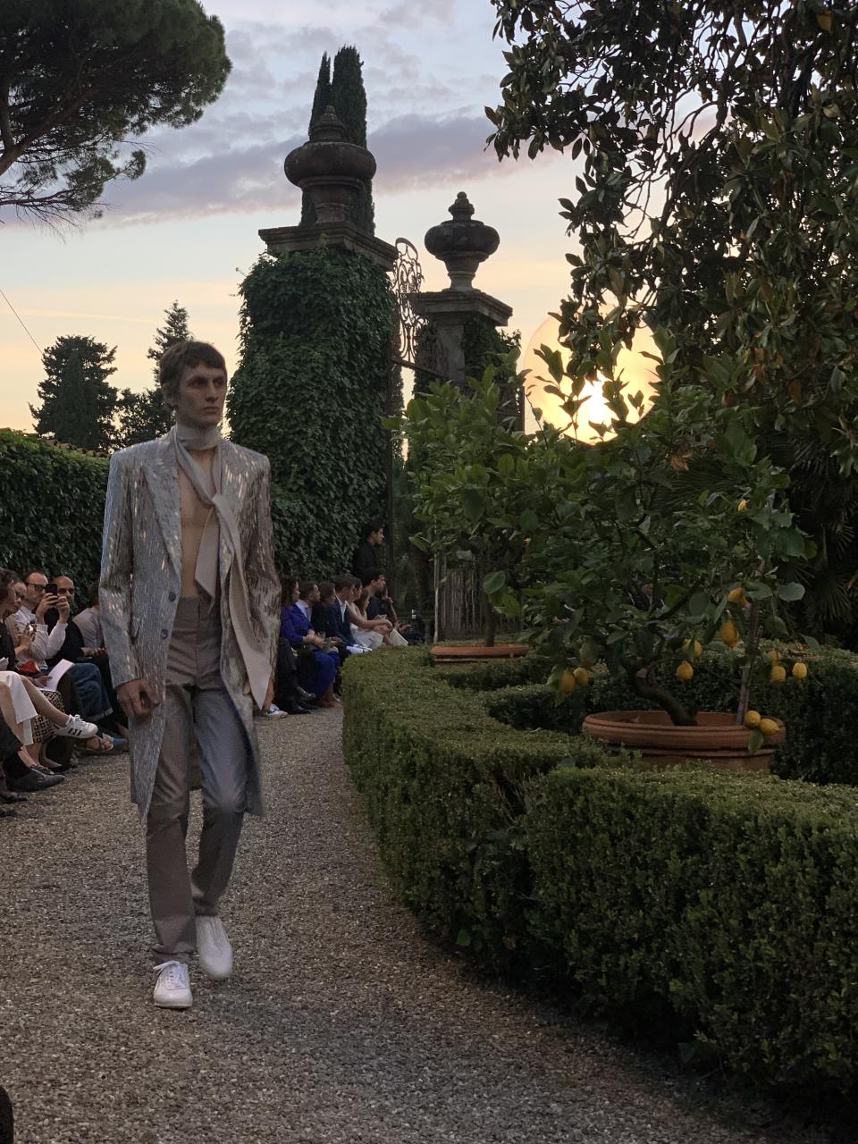 <h1 class="title">Gardens and terraces transformed into a runway at Givenchy at Villa Palmieri.</h1><cite class="credit">Photo: Justin Fernandez</cite>