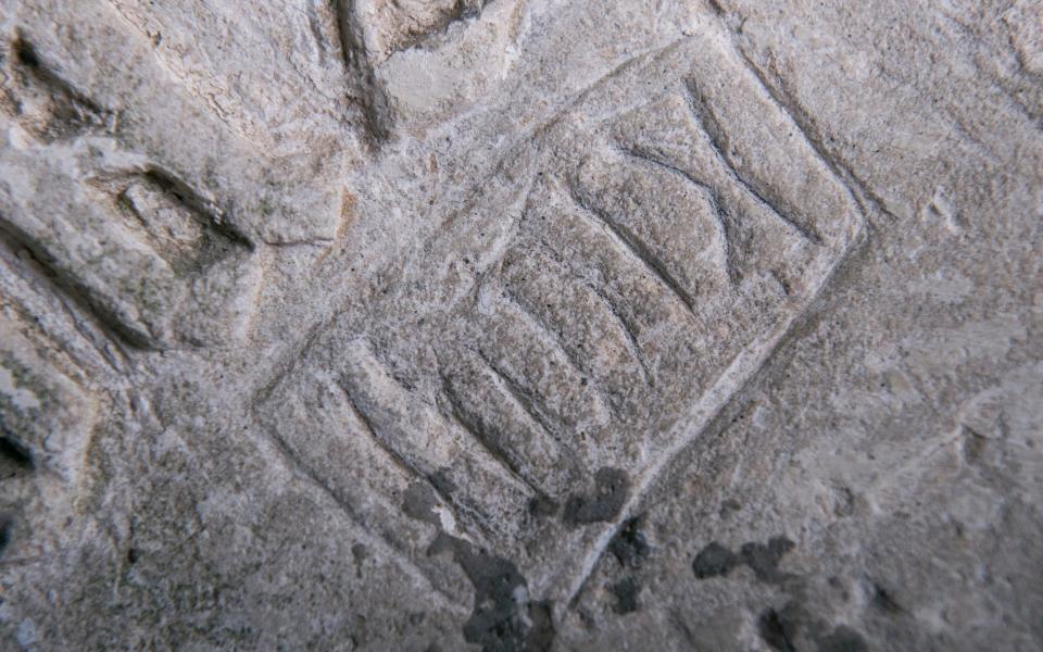 Medieval graffiti on John Evans’ tomb - Dale Cherry